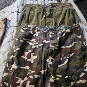 Camouflage Cargo Shorts and Olive Joggers
